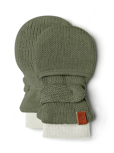 Organic Cotton Knit Stay-On Mitts - Various Colors