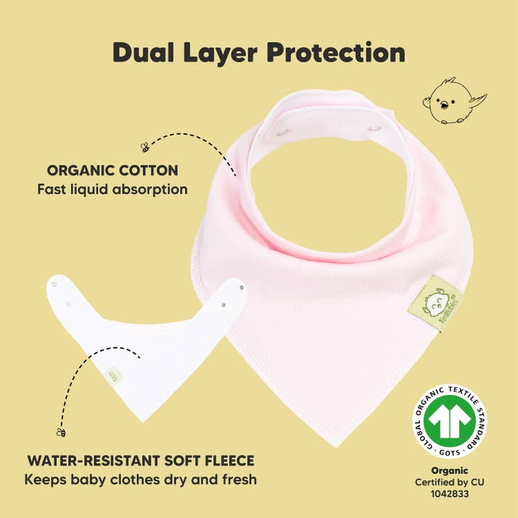 Organic Cotton Bandana Bibs - Muted Pastel