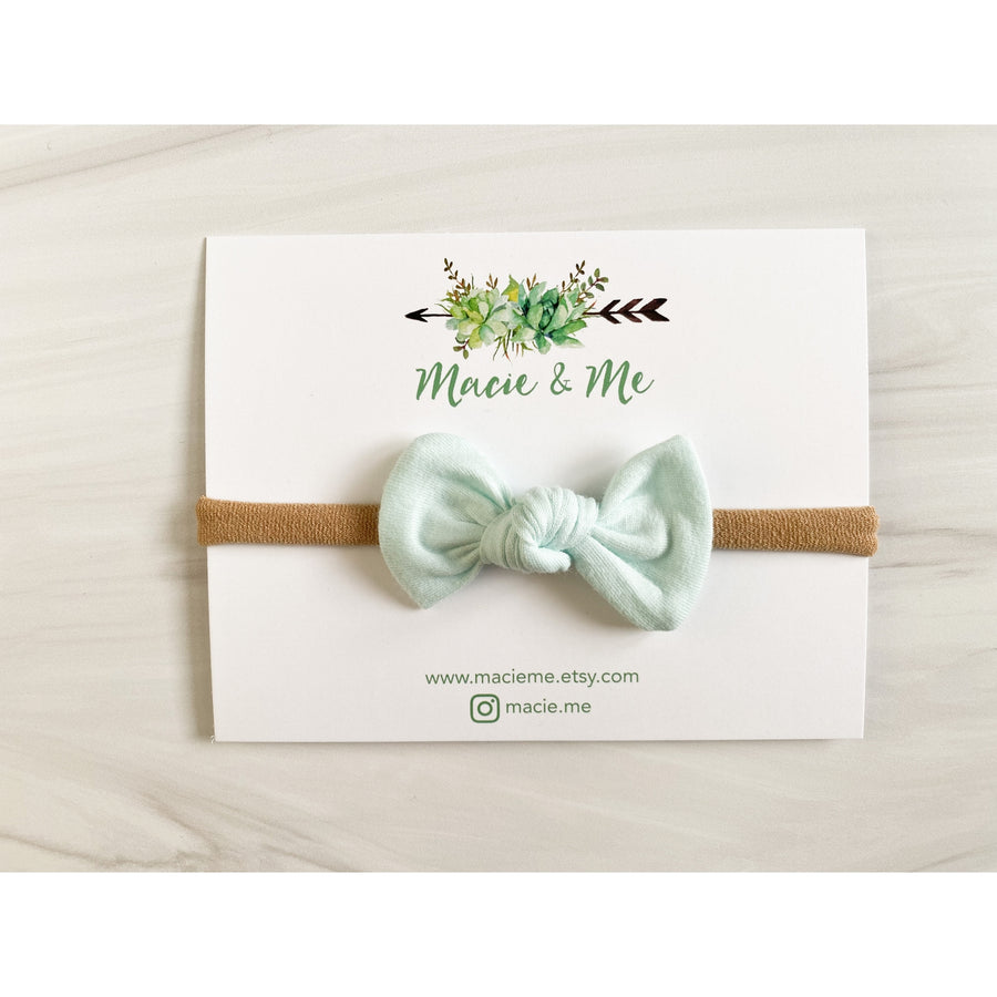 Tied Bow on Nylon Headband - Various Colors