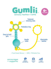 Gumlii - Sensory Teether + Rattle