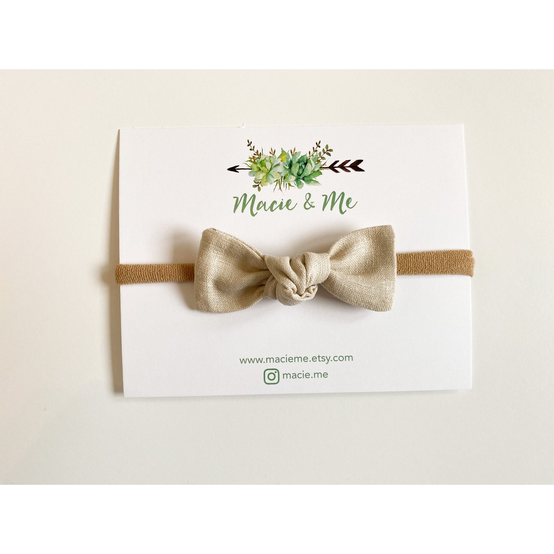 Tied Bow on Nylon Headband - Various Colors