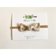 Tied Bow on Nylon Headband - Various Colors