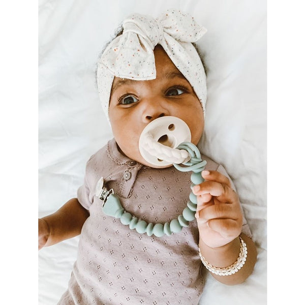 Beaded Sweetie Strap Silicone One Piece Pacifier Clip - Various Colors