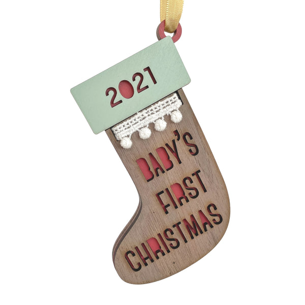 Baby's First Christmas Stocking Ornament 2022