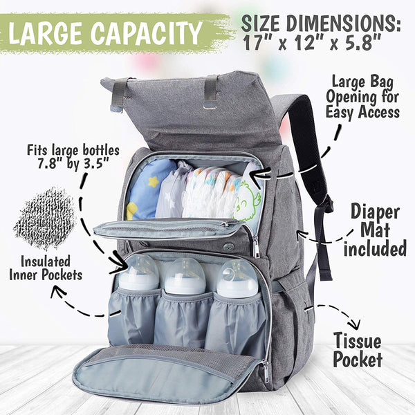 Explorer Diaper Backpack - Classic Gray