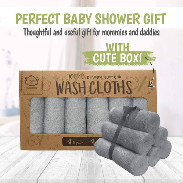 Deluxe Baby Washcloths - Cool Gray