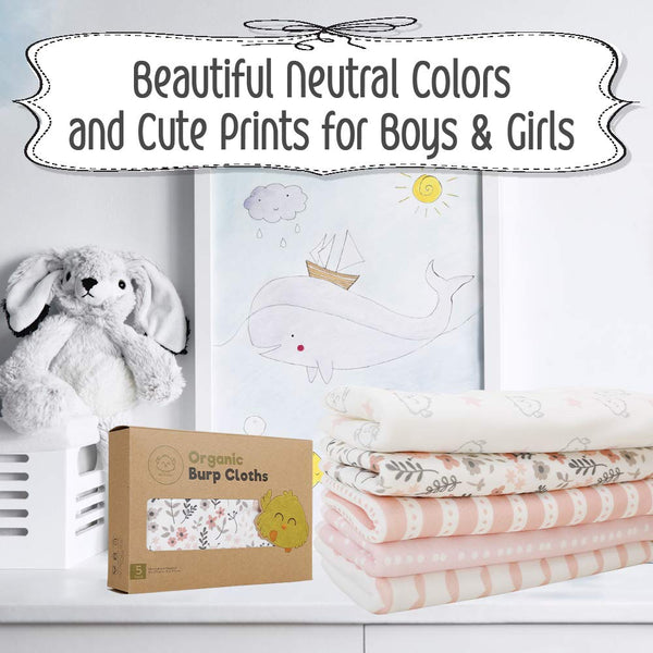 Organic Burp Cloths Sweet Charm - Set of 5