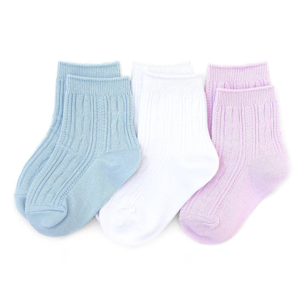Cable Knit Midi Socks 3 Pack - Cool