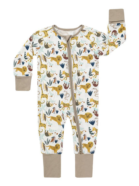 Bamboo Baby Convertible Romper - Jungle Friends