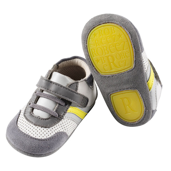 Soft Sole Mini Shoez - Grey and Yellow Everyday Ethan