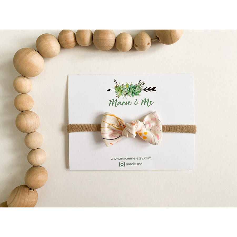 Tied Bow on Nylon Headband - Various Colors