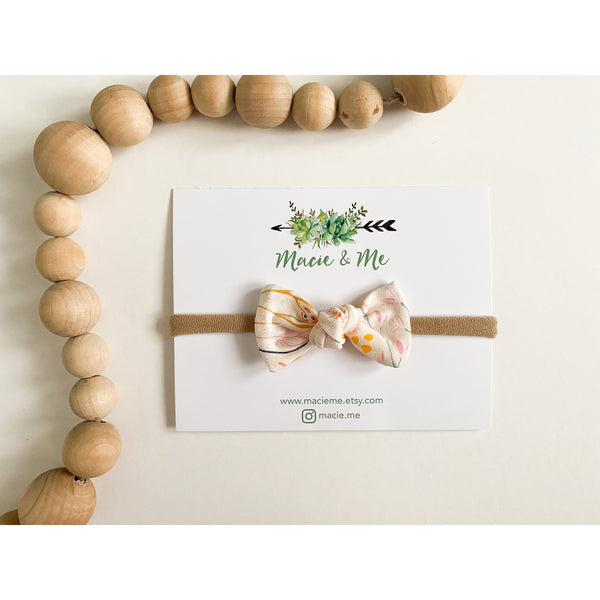 Tied Bow on Nylon Headband - Various Colors