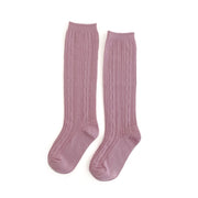 Cable Knit Knee High Socks - Various Colors and Sizes