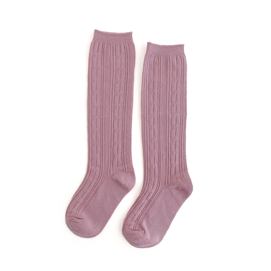 Cable Knit Knee High Socks - Various Colors and Sizes