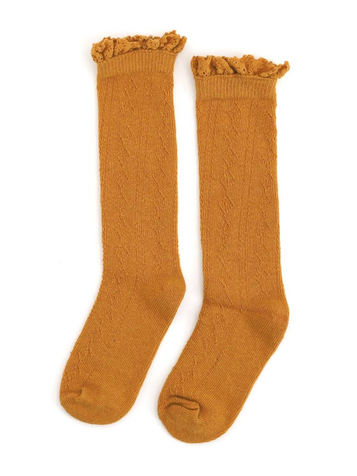 Vintage Lace Top Knee High Socks - Various Colors and Sizes
