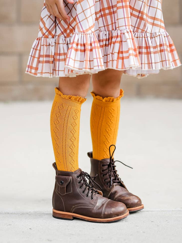Vintage Lace Top Knee High Socks - Various Colors and Sizes