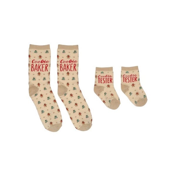 Cookie Baker & Cookie Tester Holiday Parent & Baby Sock Set