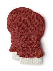 Organic Cotton Knit Stay-On Mitts - Various Colors