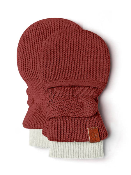 Organic Cotton Knit Stay-On Mitts - Various Colors