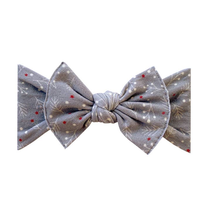Holiday Printed Knot Bow Headband - Various Colors