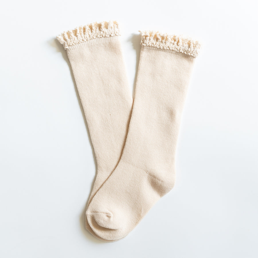 Lace Top Knee High Socks - Various Colors and Sizes