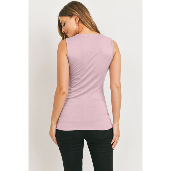 Rouched Side Maternity & Nursing Tank Top - Lavender