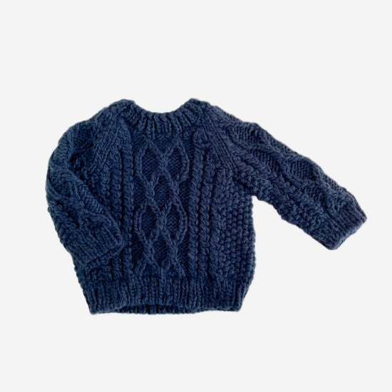 Fisherman Knit Sweater - Navy