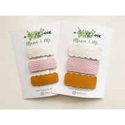 Set of 3 Snap Clips - Ivory, Pink, and Mustard