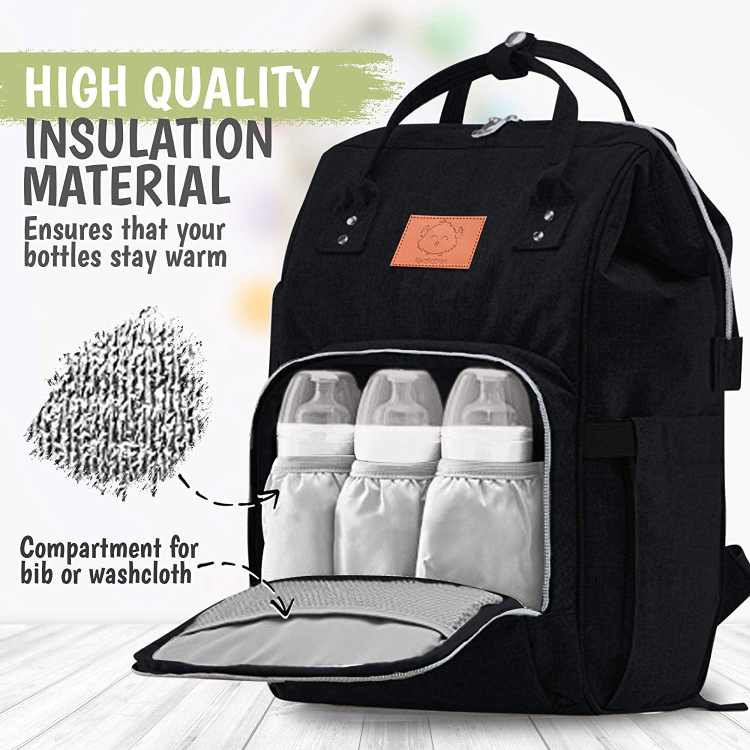 Original Diaper Backpack with Changing Pad - Trendy Black