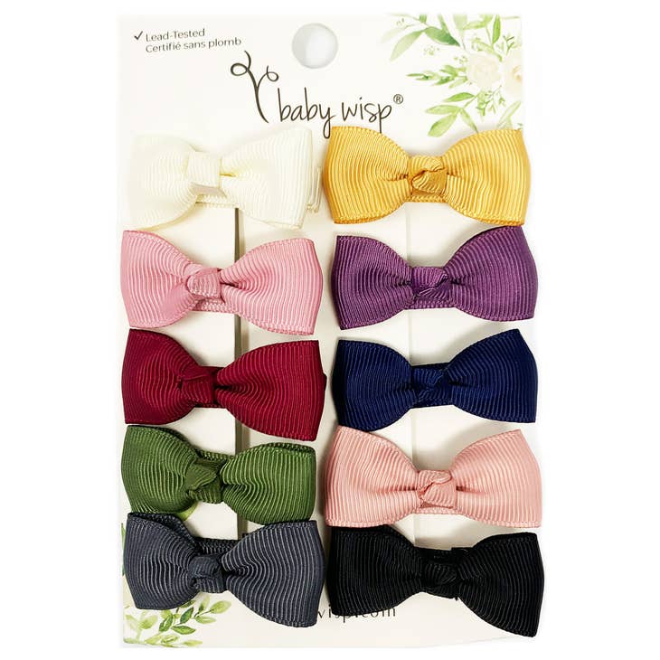 Diya Ribbon Snap Clip Set Of 10 - Various Colors