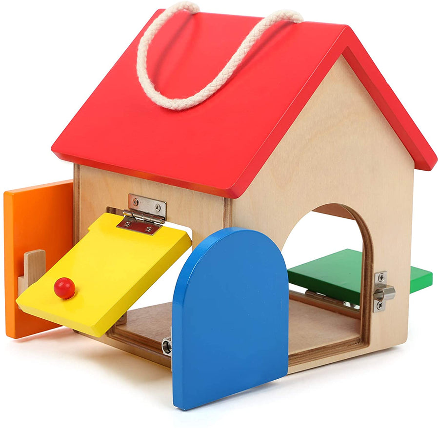 Compact Wooden House of Locks