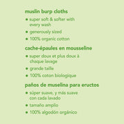 Muslin Burp Cloths - Various Colors
