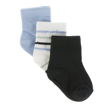 Ankle Sock Set Of 3 (Spring Sky, Tuscan Afternoon Stripe, Zebra)