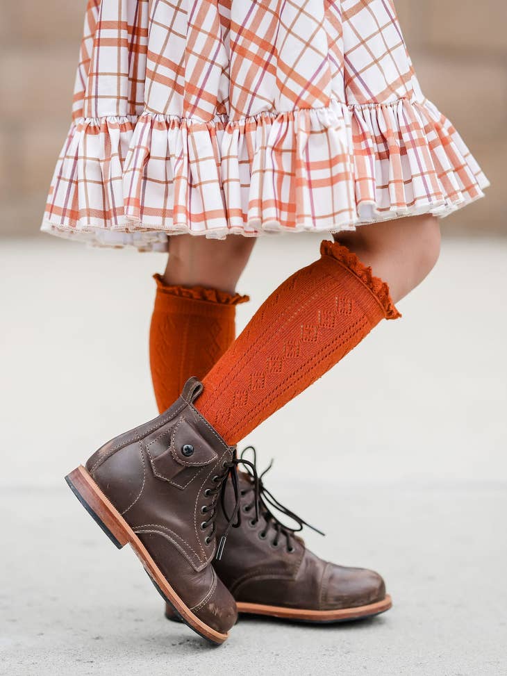 Vintage Lace Top Knee High Socks - Various Colors and Sizes
