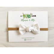 Tied Bow on Nylon Headband - Various Colors