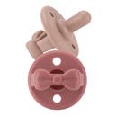 Bow Sweetie Soother Pacifiers - 2 Pack - Clay & Rosewood