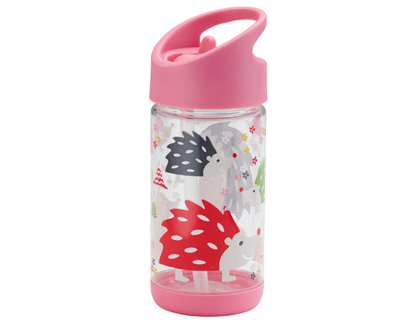 Clear Tritan Flip & Sip Water Bottle - Hedgehog