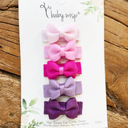 5-Piece Tiny Tuxedo Snap Hair Bows - Various Colors