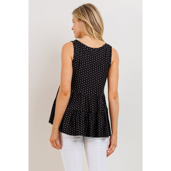 V Neck Flowy Maternity Top - Black