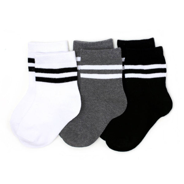 Midi Socks 3 Pack - Monochrome Striped