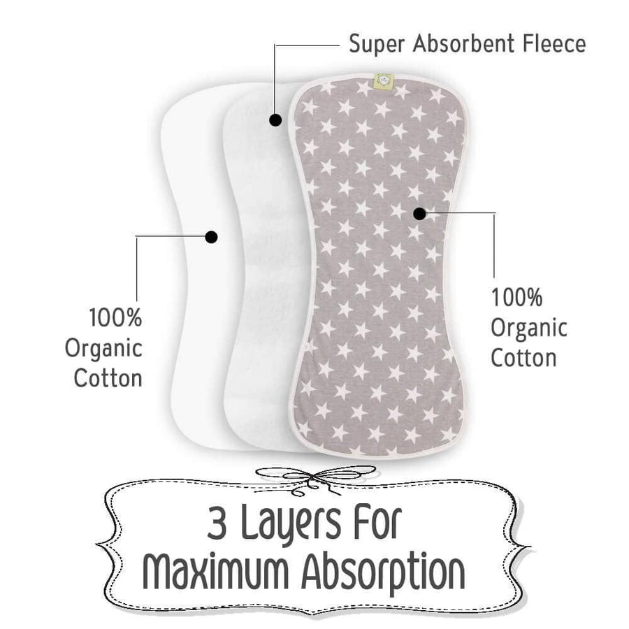 Organic Burp Cloths Grayscape - Set of 5