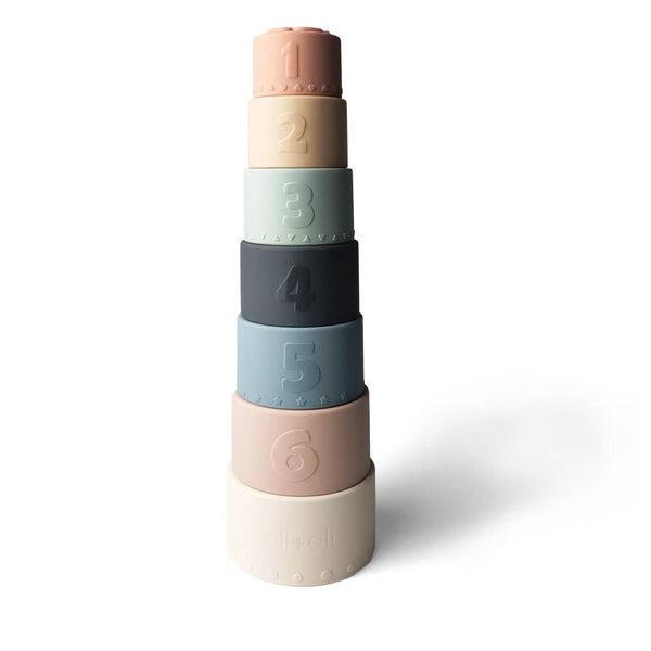 Soft Silicone Stacking Cups with Shapes