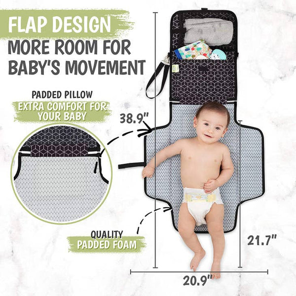 Ezee Diaper Changing Mat - Black Geo