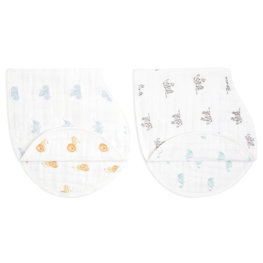Organic Burpy Bibs (2 Pack) - Animal Kingdom