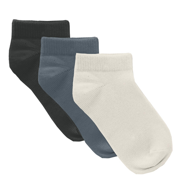 Low Ankle Sock Set (Natural, Midnight, and Slate)