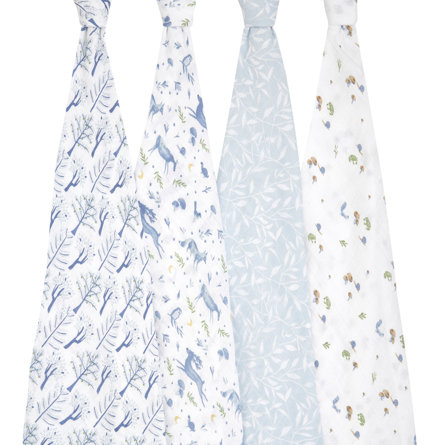 Organic Cotton Muslin Swaddles (4 Pack) - Outdoors