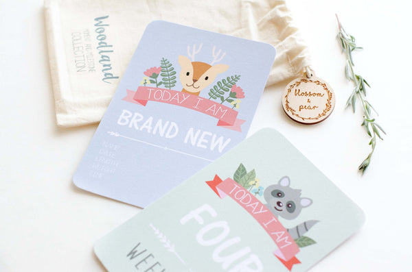 Baby Milestone Cards - Woodland