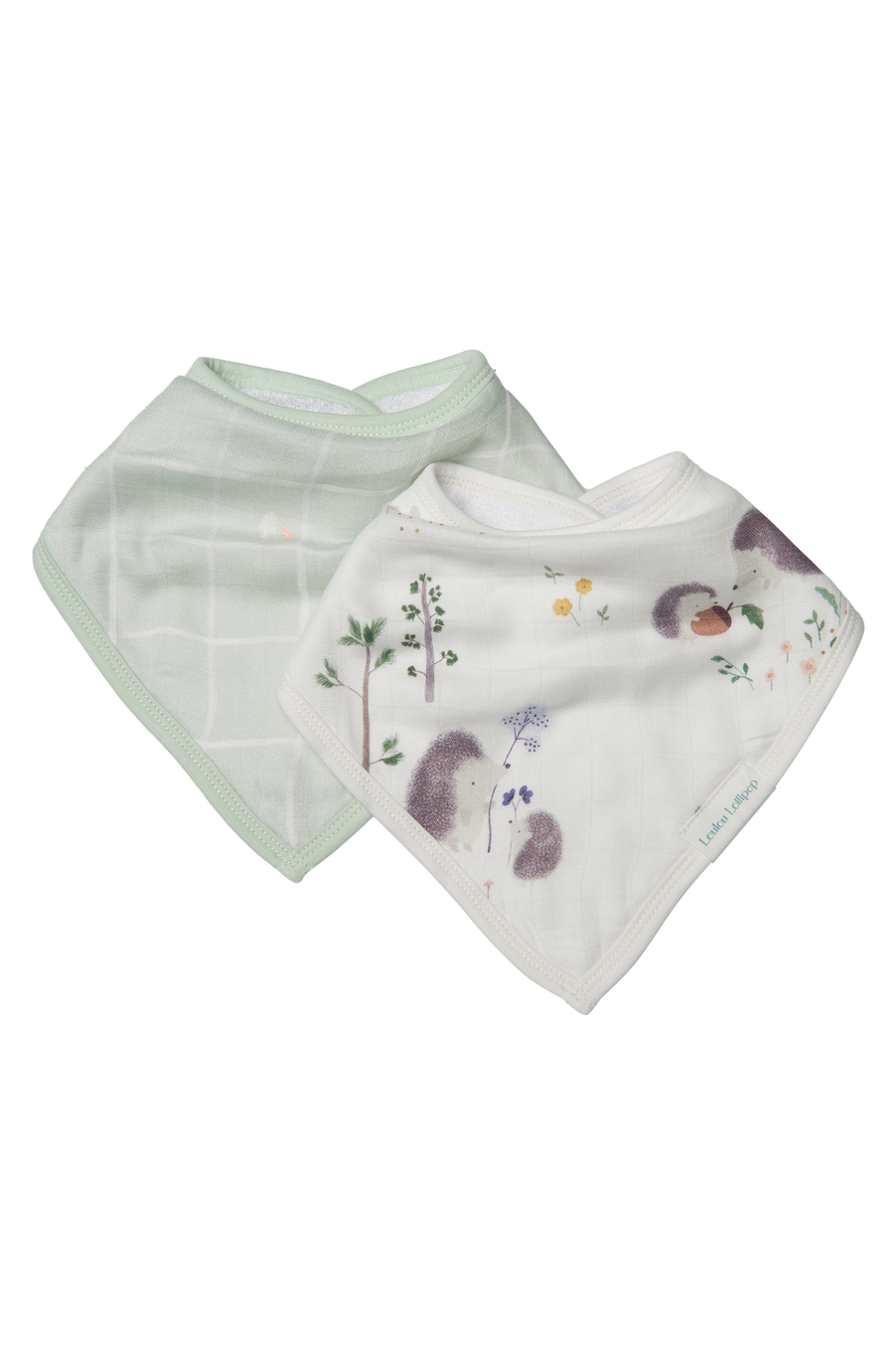 Luxe Muslin Bandana Bib Set - Hedgehogs