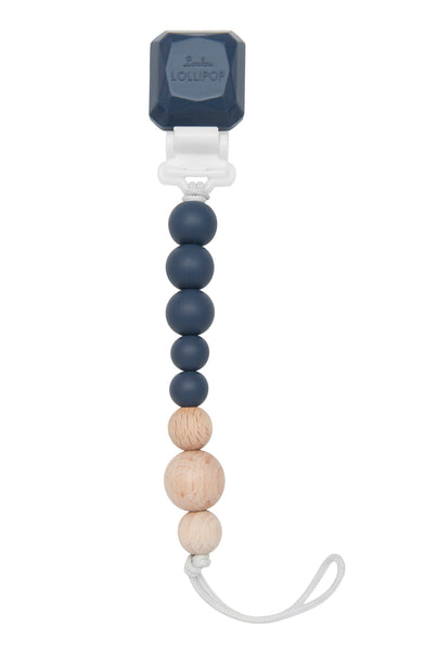 Color Pop Silicone and Wood Pacifier Clip - Various