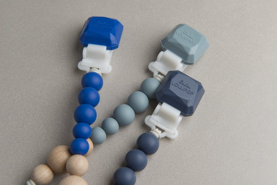 Color Pop Silicone and Wood Pacifier Clip - Various